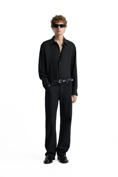 Прямые джинсы ZARA, черный