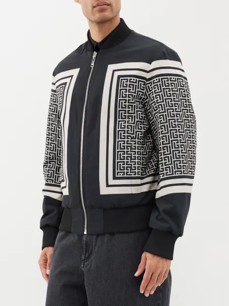 Двусторонний бомбер с монограммой Balmain, черный