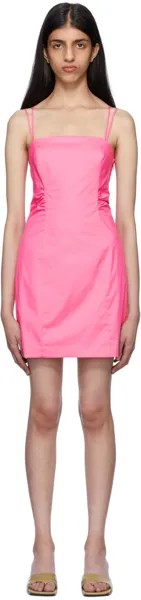 Розовое мини-платье с завязками на спине FRAME