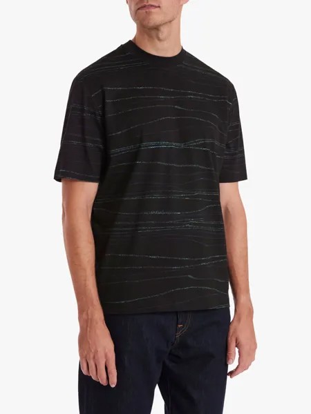 Льняная футболка с коротким рукавом Paul Smith, черный