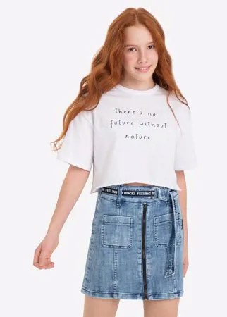 Джинсовая юбка с поясом для девочки Gloria Jeans