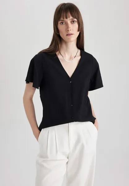 Блузка DeFacto с глубоким вырезом, черный