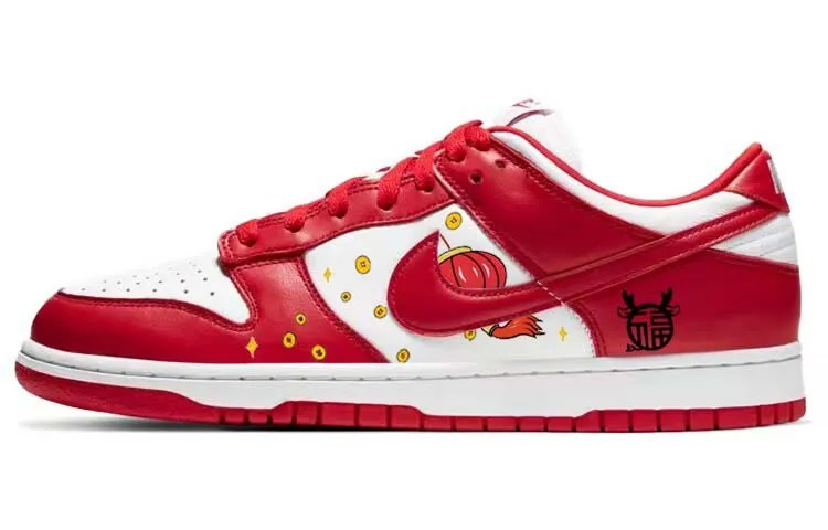 Кроссовки Nike Dunk Skateboarding Shoes Unisex Low-top Red/white, красный
