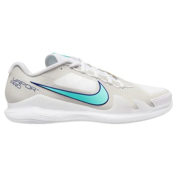Мужские теннисные кроссовки Nike Zoom Vapor Pro HC, белые, бирюзовые, серые, синие, CZ0220-141, размер 14