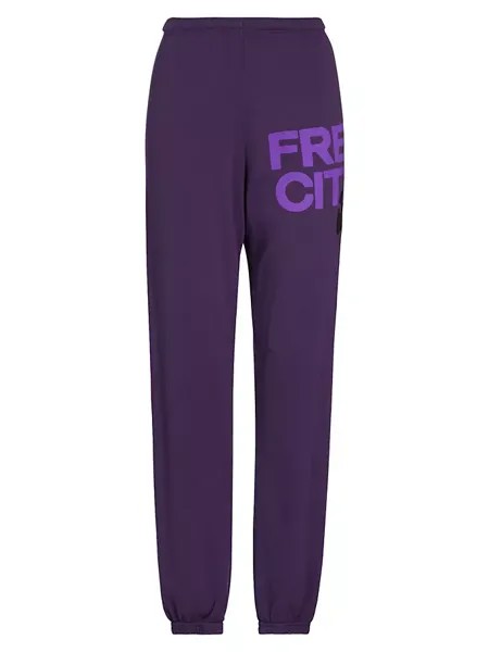 Спортивные брюки с логотипом Freecity, фиолетовый