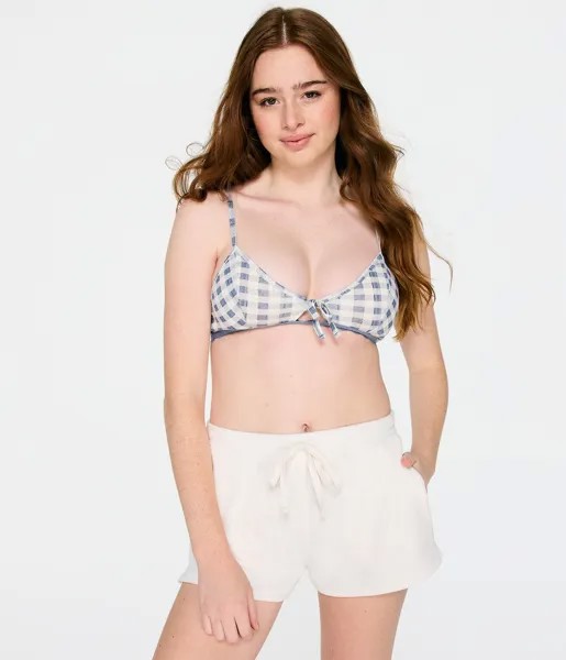 Бралетт Gingham Pointelle с завязкой спереди Aeropostale, синий