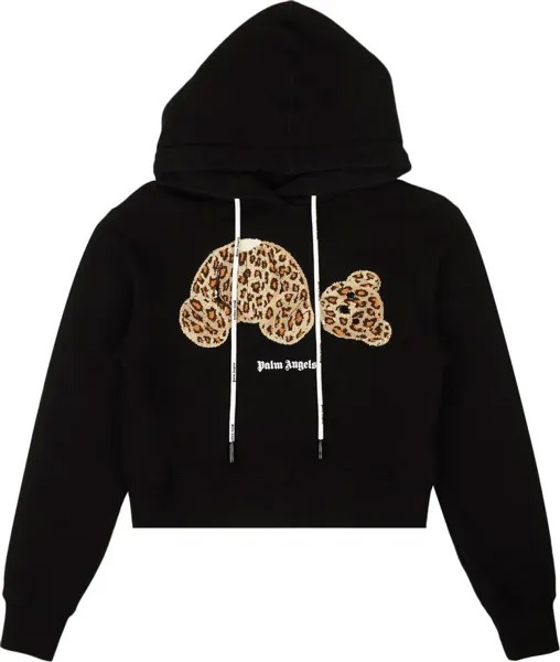 Худи Palm Angels Leopard Bear Fitted Hoodie 'Black', черный