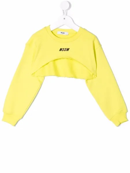 MSGM Kids укороченная толстовка с логотипом