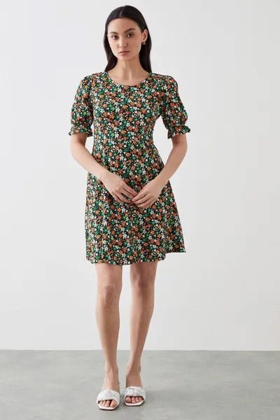 Мини-платье с короткими рукавами и цветочным принтом Petite Ditsy Dorothy Perkins, мультиколор