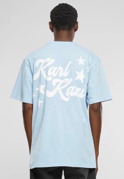 Футболка с принтом SMALL SIGNATURE HEAVY STAR Karl Kani, цвет light blue