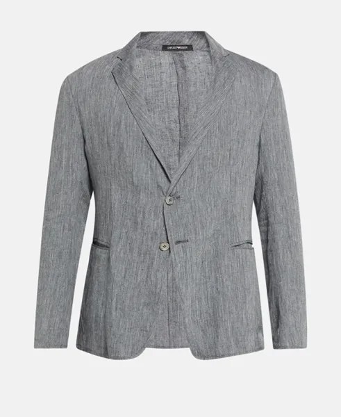 Льняной пиджак Emporio Armani, серый