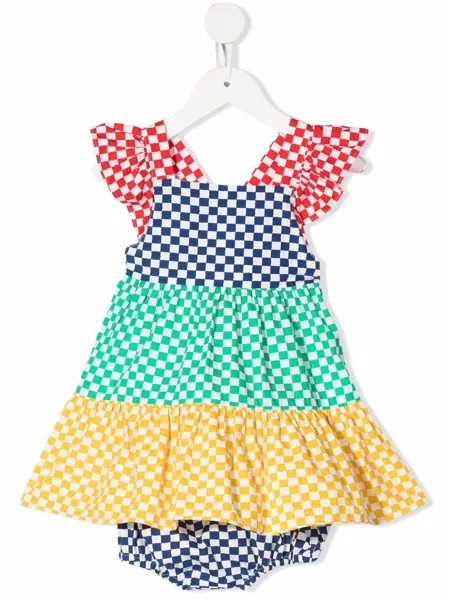 Stella McCartney Kids платье в клетку гингем с оборками