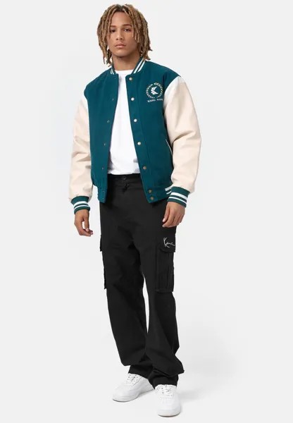 Куртка-бомбер RETRO EMBLEM COLLEGE JACKET Karl Kani, темно-бирюзовый песочный