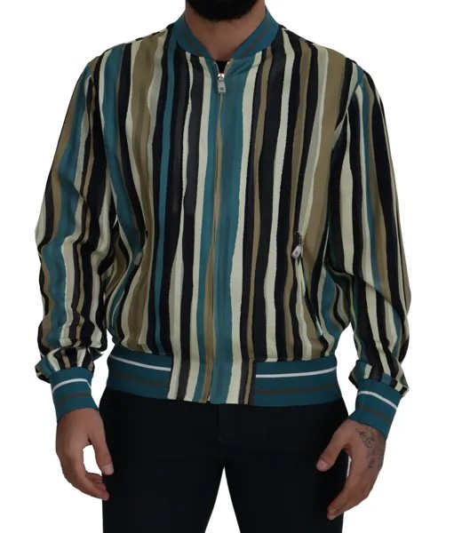 Куртка DOLCE - GABBANA Разноцветные вискозные полоски на молнии IT54/US44/XL 3000usd