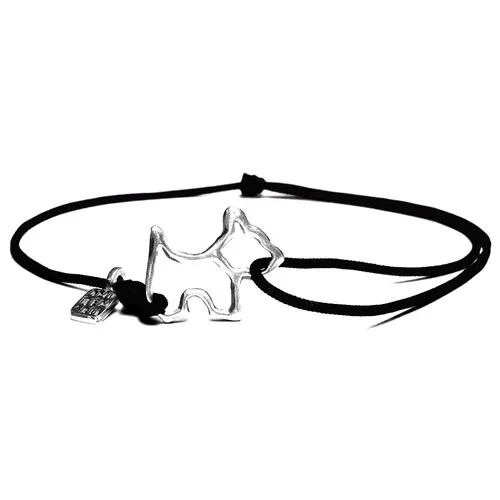 Браслет Контурная собачка MB0172-Ag925-TBK черный, размер 20 см