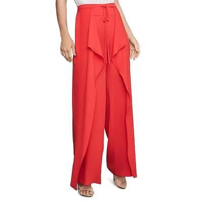 BCBGMAXAZRIA Женские красные широкие брюки с драпировкой спереди, XL BHFO 2265