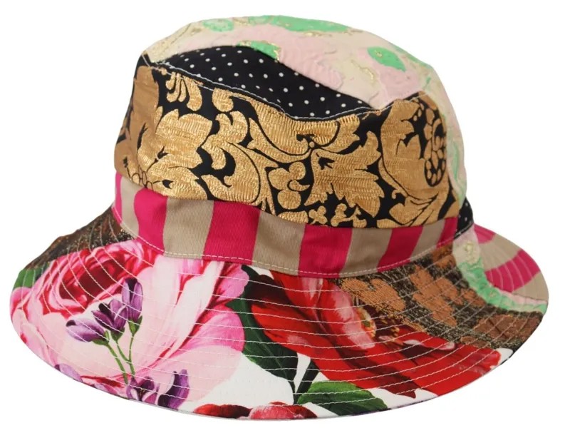 DOLCE - GABBANA Шляпа Женская разноцветная цветочная шляпа Fedora с широкими полями. 57 / С 820 долларов США