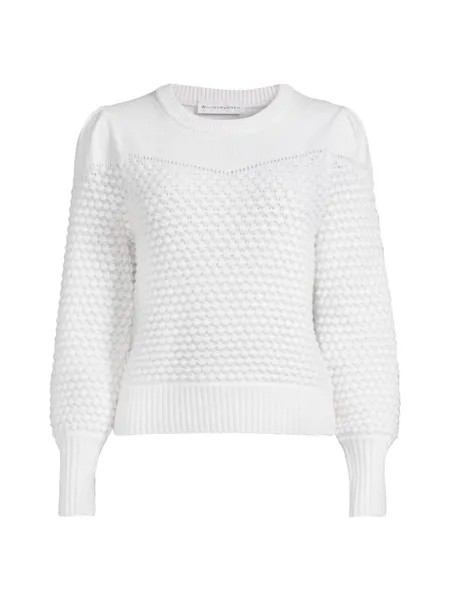 Кашемировый свитер круглой вязки White + Warren, белый