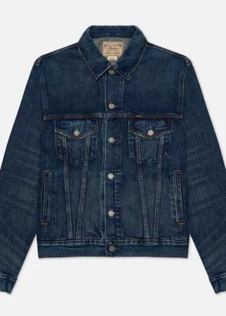 Мужская джинсовая куртка Polo Ralph Lauren Icon Trucker Denim, цвет синий, размер XXL