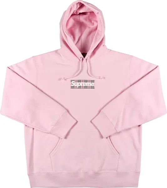 Толстовка Supreme x Burberry Box Logo Hooded Sweatshirt 'Light Pink', розовый
