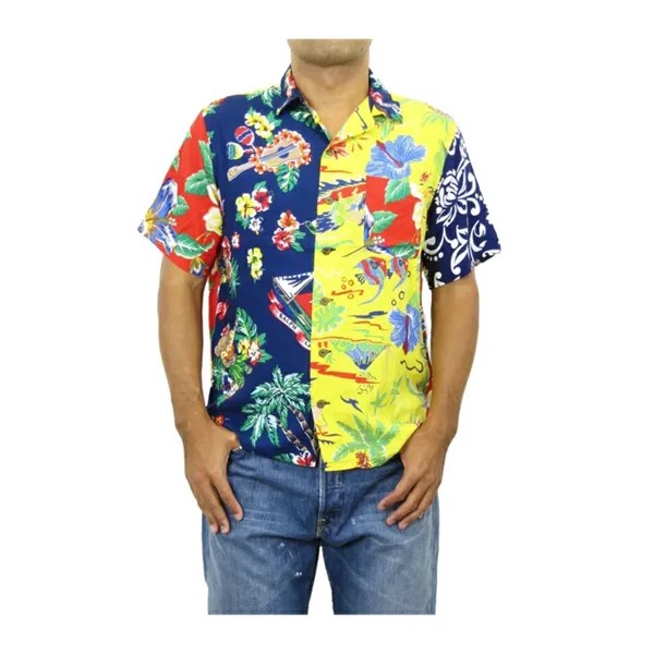 Вискозная гавайская рубашка Polo Ralph Lauren с короткими рукавами и цветочным узором Polo Bear