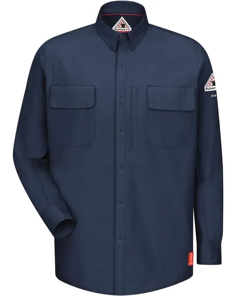 Рубашка Bulwark FR Big & Tall iQ Series Comfort Woven Long Sleeve Patch Pocket, цвет Dark Blue