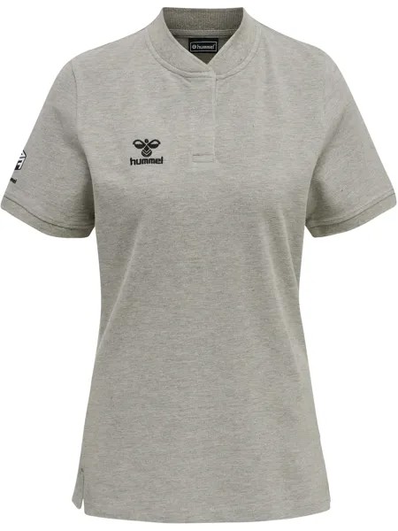 Поло Hummel Hmlmove Grid Polo Woman, серый меланж