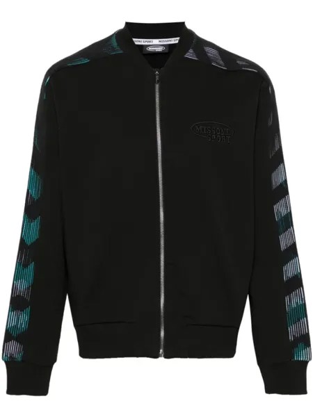Missoni толстовка на молнии с вышитым логотипом, черный