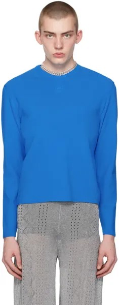 Синий вязаный свитер Marine Serre