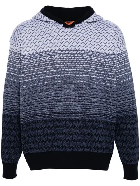 Missoni худи вязки интарсия с узором, синий