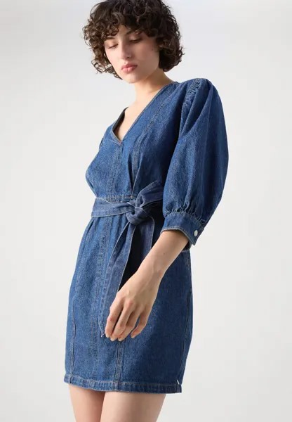 Джинсовое платье BELTED V NECK DRESS Scotch & Soda, синие джинсы