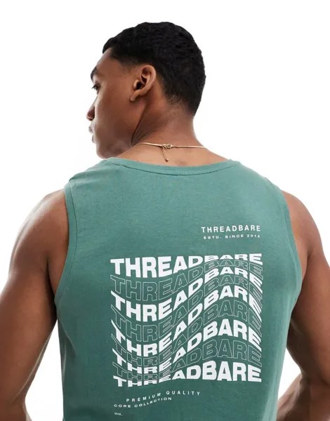 Темно-зеленая майка с логотипом Threadbare