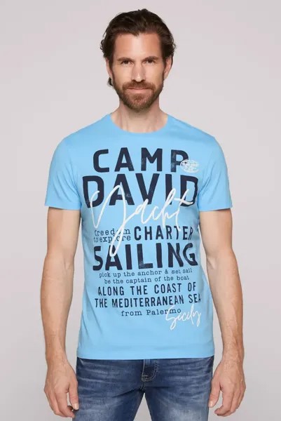 Рубашка CAMP DAVID с круглым вырезом, хлопок, цвет Aqua