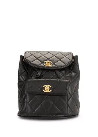 Chanel Pre-Owned стеганый рюкзак с логотипом CC