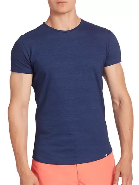 Однотонная футболка обычного кроя Orlebar Brown, синий