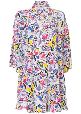 Fendi Pre-Owned платье-рубашка с принтом