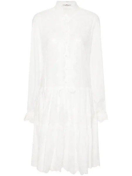 Ermanno Scervino платье мини с цветочной вышивкой, белый