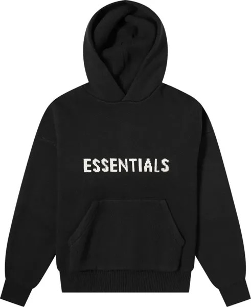 Худи Fear of God Essentials Knit Hoodie 'Black', черный