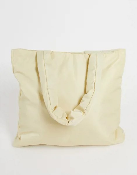 Уплотненная сумка-тоут в стиле oversized цвета экрю ASOS DESIGN-Разноцветный
