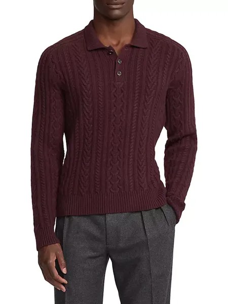 Кашемировый свитер-поло Ralph Lauren Purple Label, цвет burgundy