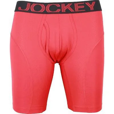 Мужские трикотажные эластичные боксеры Jockey красного цвета с логотипом S BHFO 8776