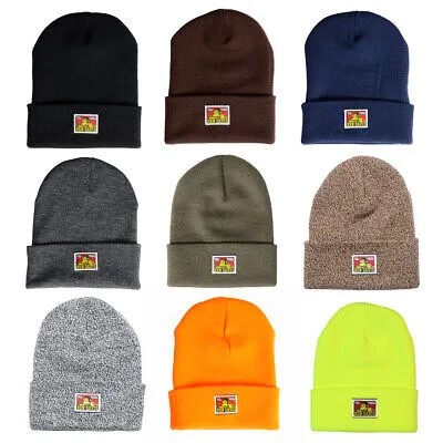 Ben Davis Beanie Унисекс Акриловая вязаная шапка с манжетами Мужская двухслойная повседневная кепка