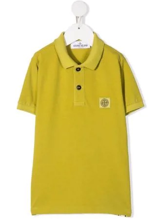 Stone Island Junior рубашка поло с нашивкой-логотипом