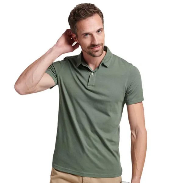 Поло с длинным рукавом Superdry Studios Jersey, зеленый