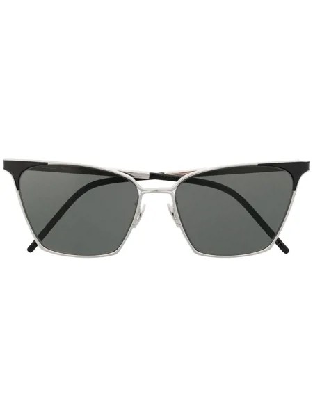 Saint Laurent Eyewear солнцезащитные очки в оправе 'кошачий глаз' с логотипом