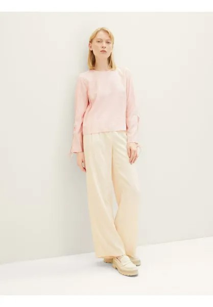 Блузка TOM TAILOR DENIM MIT SCHNÜRUNG, цвет light english rose