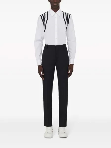 Alexander McQueen рубашка с ремешком, белый