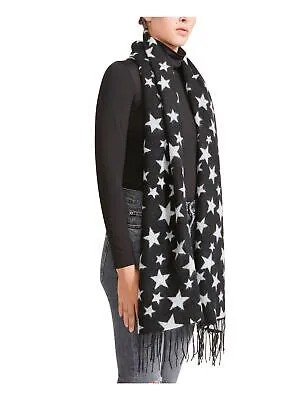 STEVE MADDEN Женский черный жаккардовый шарф-одеяло со звездами и бахромой