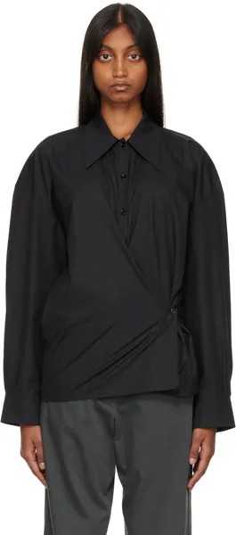 Черная витая рубашка LEMAIRE