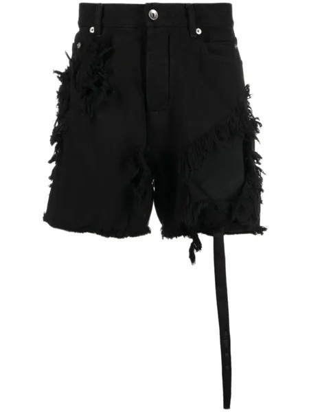 Rick Owens DRKSHDW джинсовые шорты с эффектом потертости, черный